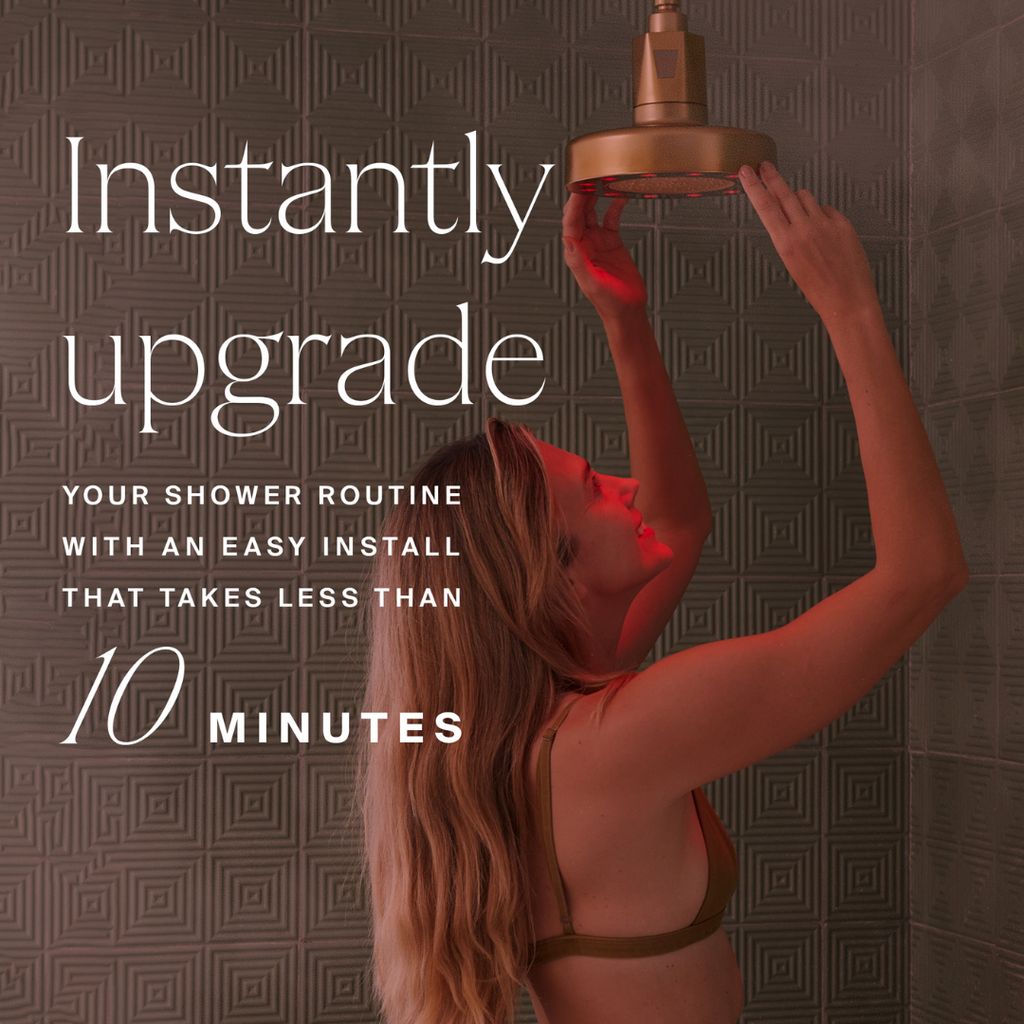 Red Light Showerhead Filter - Matte Chrome - Image 5